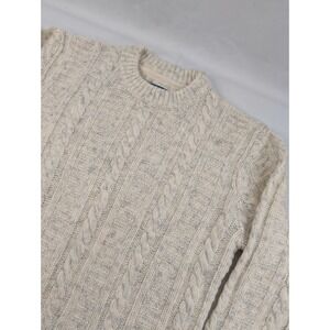 Grayers Heavyweight Cable-Knit Wool Blend Fisherman Pullover Sweater Mens Large